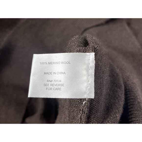 Orvis Sweater Mens Large Brown Merino Wool Knit 1/4 Zip Mock Neck Pullover - Picture 7 of 9